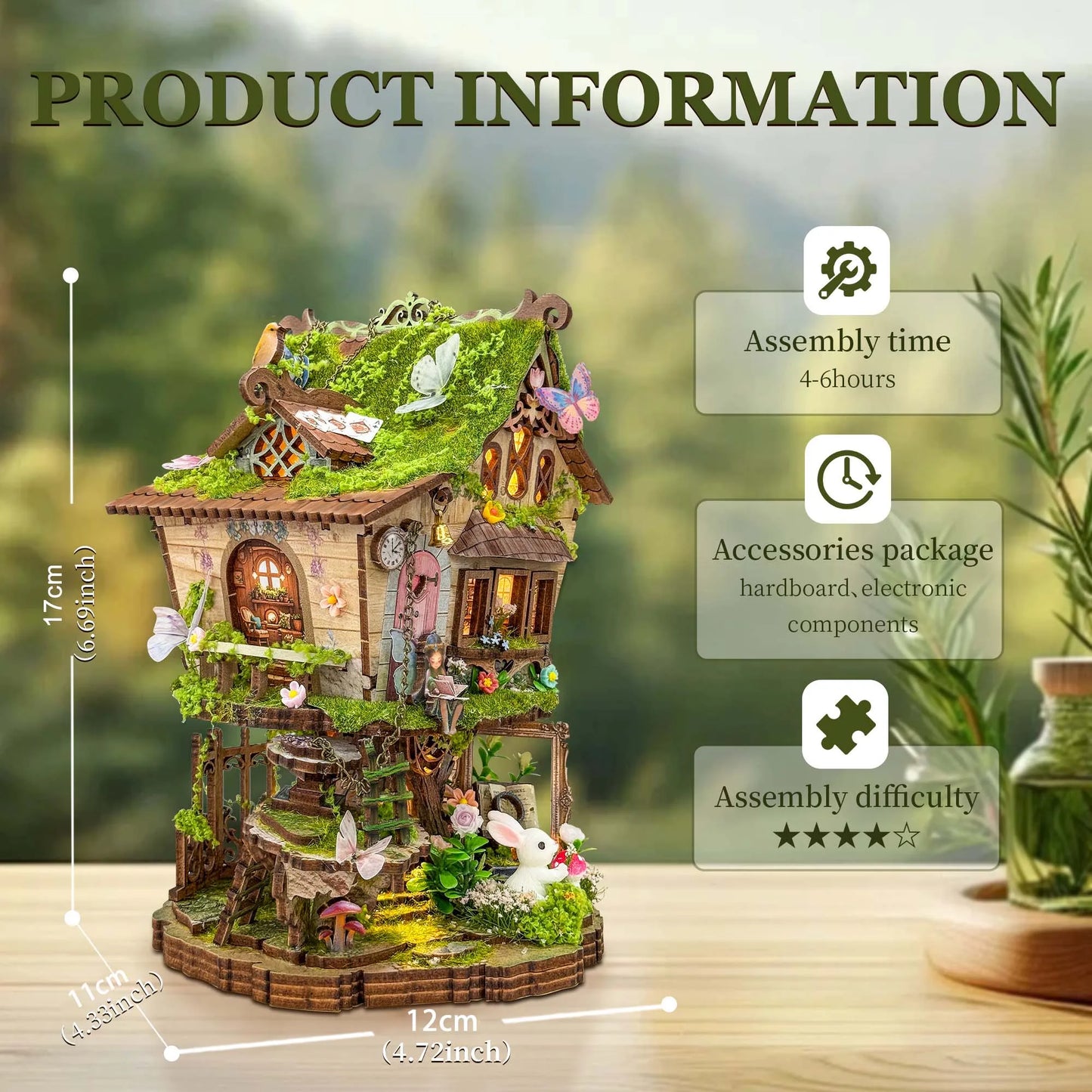 Rowen's Book House - Miniature House Kit