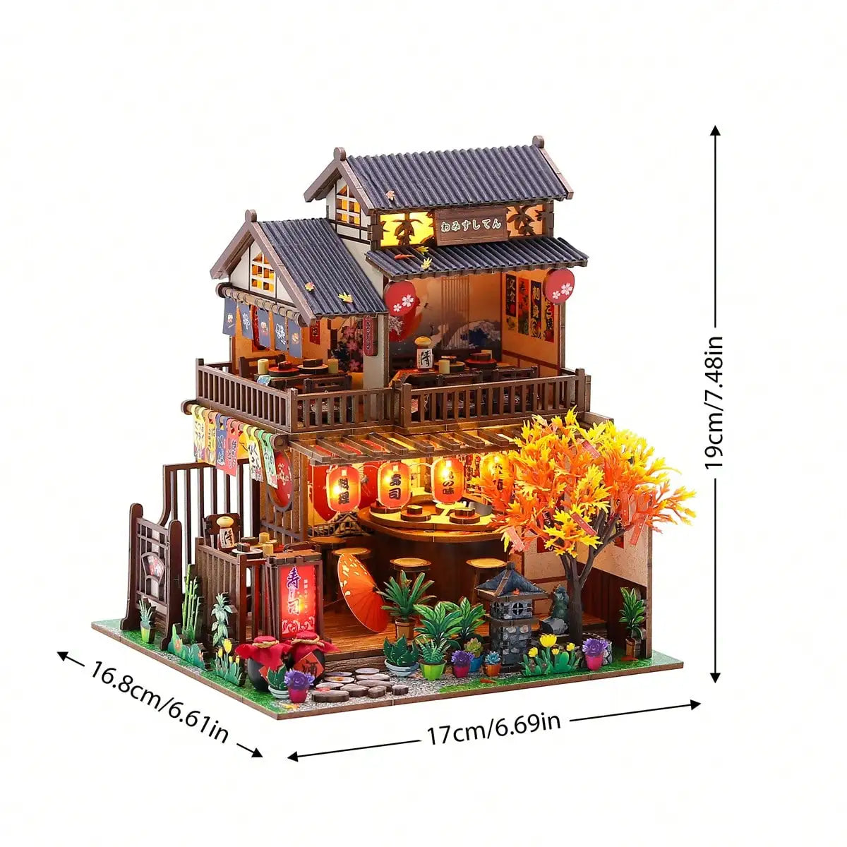 Sushi Restaurant - Wooden Puzzle Miniature House Kit