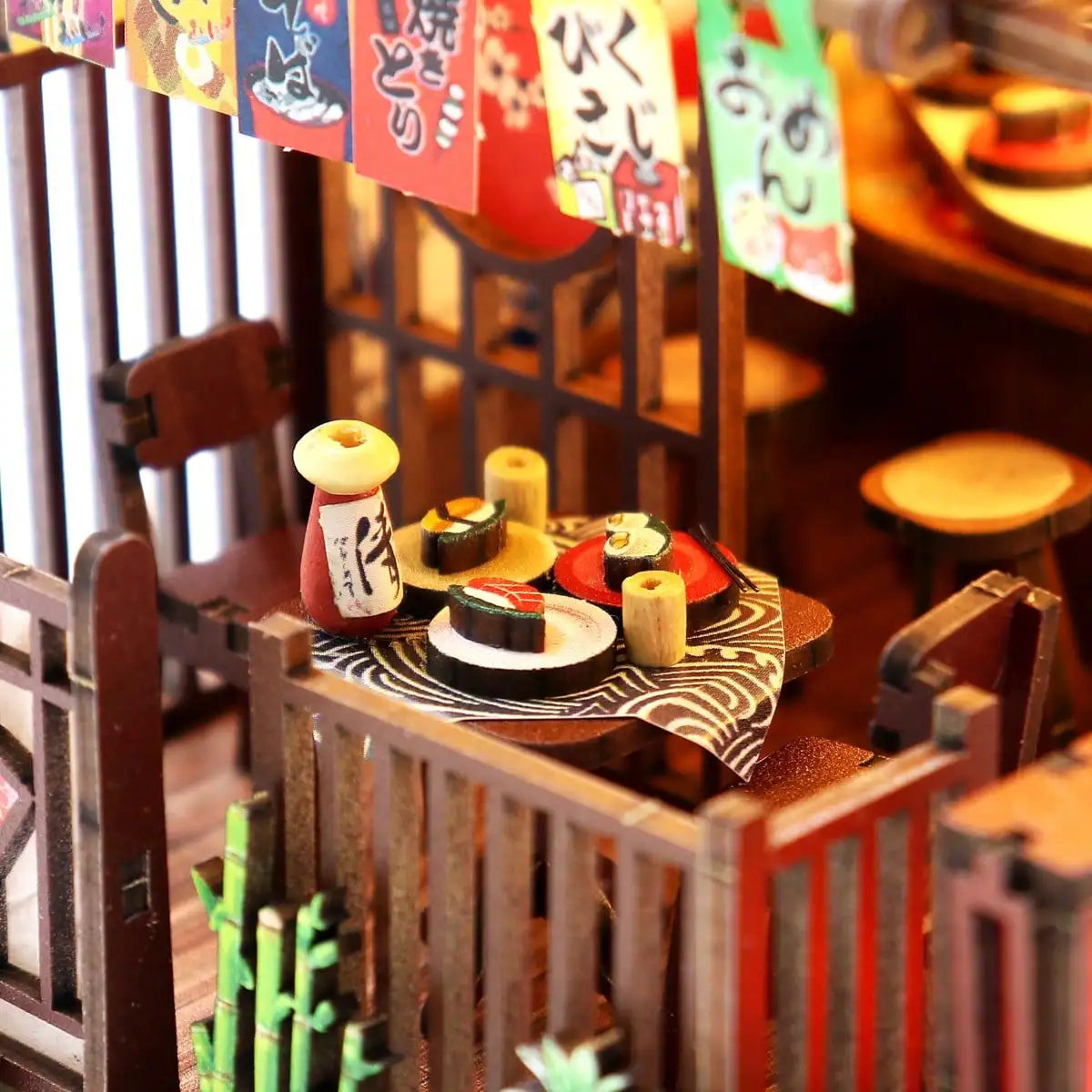 Sushi Restaurant - Wooden Puzzle Miniature House Kit