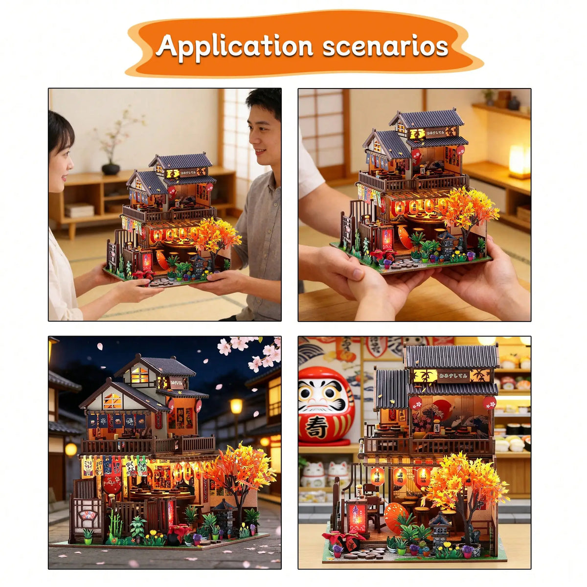 Sushi Restaurant - Wooden Puzzle Miniature House Kit